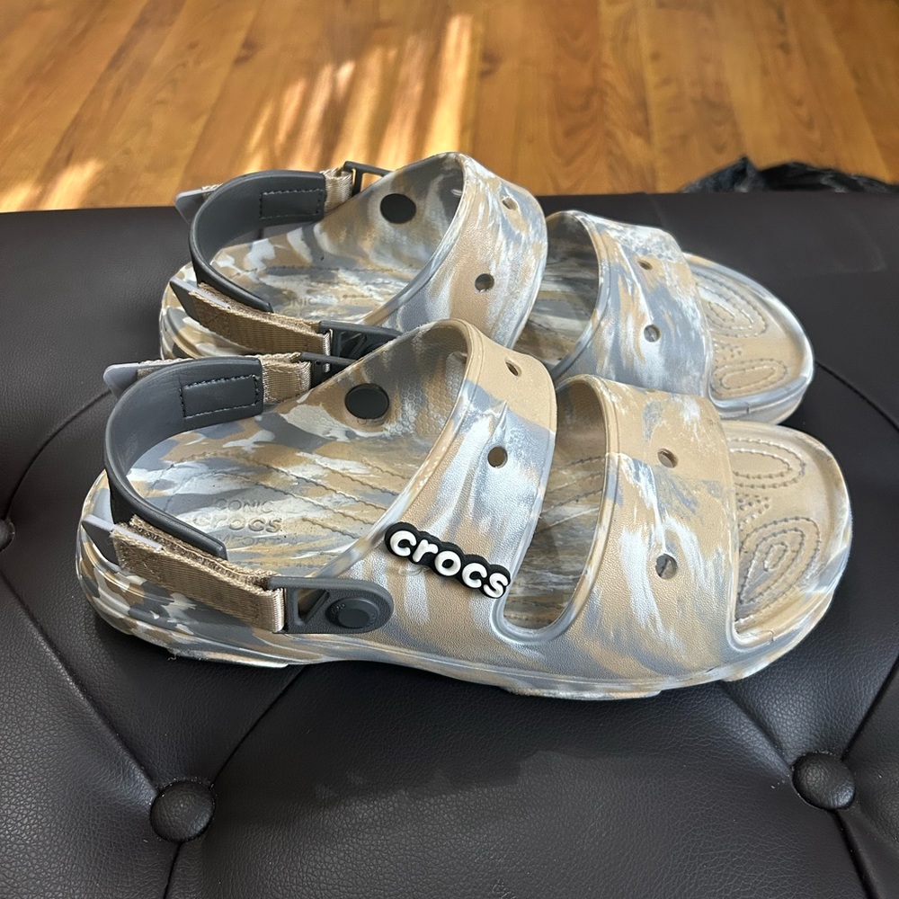 Crocs Ladies Sandals - Tan and Gray